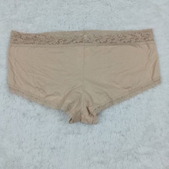 Hanky Panky Womens Cheeky Panties Beige Stretch Wide Lace Plus 3X New - Picture 2 of 5